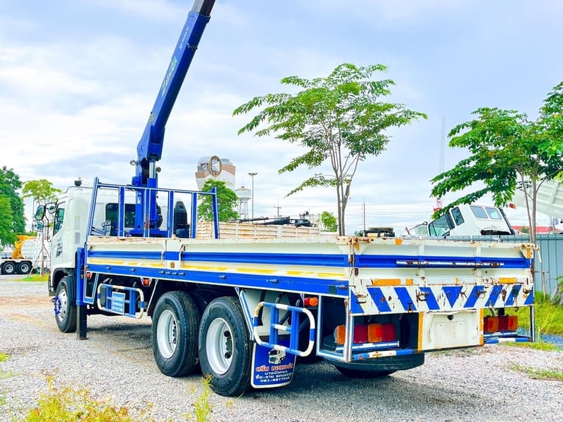 HINO FL 212แรงม้า รถบรรทุก 10ล้อ กระบะเหล็กติดเครน ปี2008