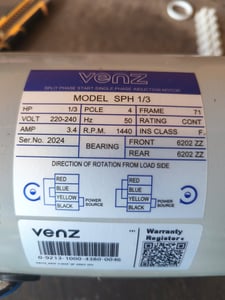 ขายมอเตอร์ 1ทับ3hp220v.