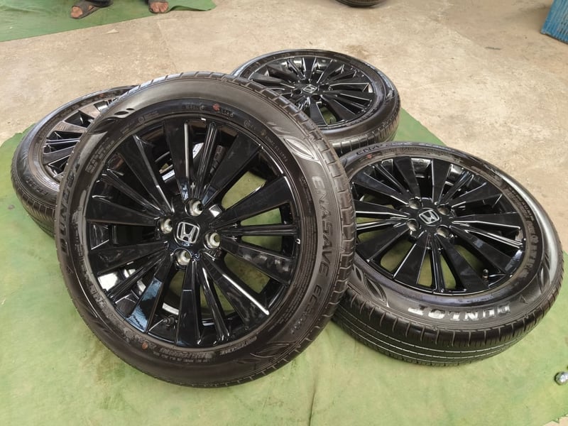 ล้อ Honda City RS (สีดำเงา) ขอบ16 พร้อมยาง Dunlop 185-60 ปี25 ***ดอกเต็มลงพื้นน้อยมาก ล้อ Honda City RS (สีดำเงา) ขอบ16 พร้อมยาง Dunlop 185-60 ปี25 ***ดอกเต็มลงพื้นน้อยมาก
