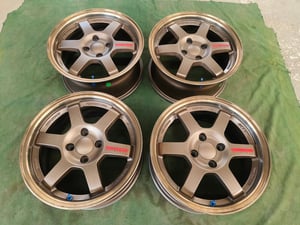 TE37 หยอดแดง ขอบ15 กว้าง7 ET35 , 4 รู 100