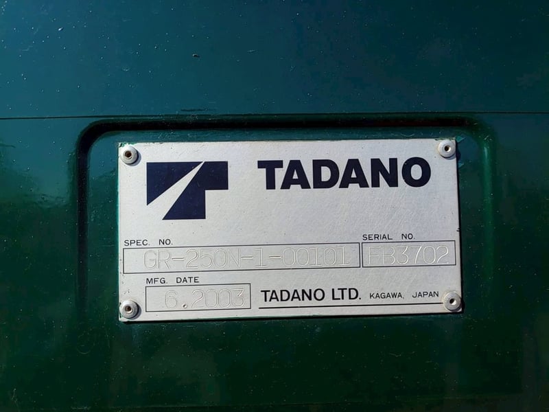 รถเครน 25 ตัน 4 ล้อ TADANO GR250N-1 ปี 2003 รถเครน 25 ตัน 4 ล้อ TADANO GR250N-1 ปี 2003