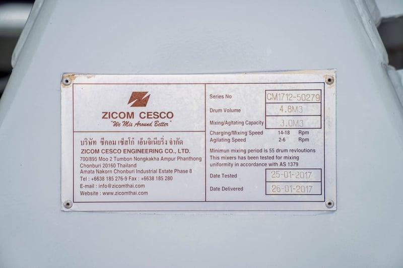 ISUZU FRR 190แรงม้า รถบรรทุก 6ล้อ โม่ผสมปูน ปี2018 เลขไมล์ 79,570 กม.
