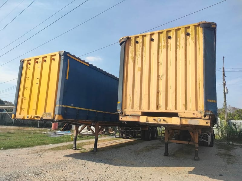 หางพ่วง 2 เพลา พร้อมตู้ผ้าใบเปิดข้าง