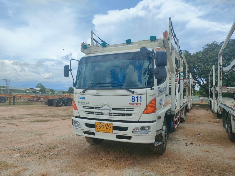 รถบรรทุก Hino 6 ล้อ ขายพร้อมหาง รถบรรทุกรถยนต์ 8 โหลด สภาพพร้อมใช้งาน เจ้าของขายเอง