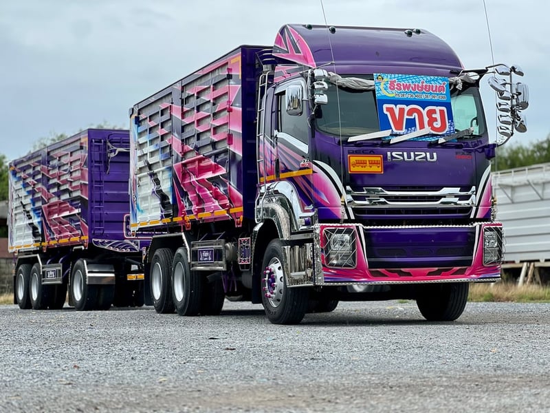 ISUZU FXZ 360แรงม้า  พ่วงแม่ลูก ดั๊มบรรทุกได้ 32ตัน