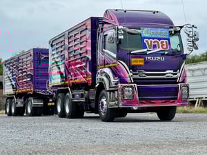 ISUZU FXZ 360แรงม้า  พ่วงแม่ลูก ดั๊มบรรทุกได้ 32ตัน