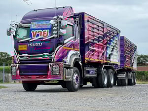 ISUZU FXZ 360แรงม้า  พ่วงแม่ลูก ดั๊มบรรทุกได้ 32ตัน