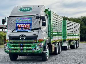 HINO FM 344แรงม้า รถบรรทุก 10ล้อ พ่วงแม่ลูก ปี2015