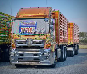 HINO FM 344แรงม้า รถบรรทุก 10ล้อ พ่วงแม่ลูก ปี2021