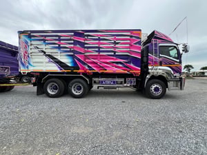 ISUZU FXZ 360แรงม้า  พ่วงแม่ลูก ดั๊มบรรทุกได้ 32ตัน