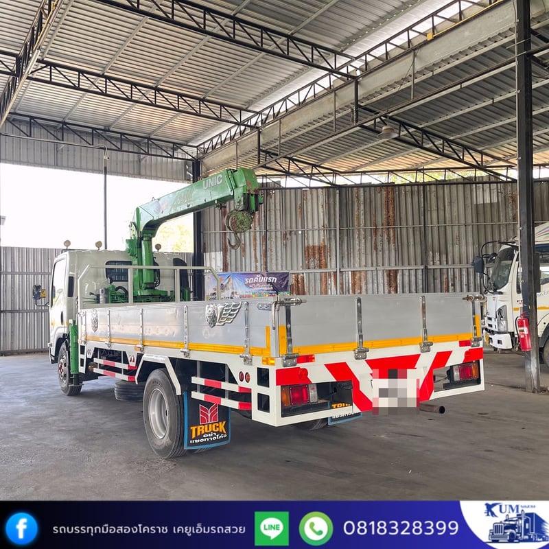 ISUZU NQR 175แรงม้า รถบรรทุก 6ล้อ กระบะเหล็กติดเครน ปี2021