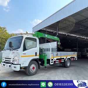 ISUZU NQR 175แรงม้า รถบรรทุก 6ล้อ กระบะเหล็กติดเครน ปี2021
