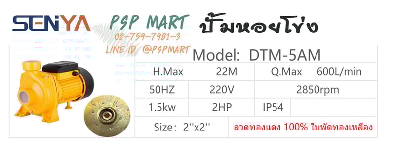 ปั๊มหอยโข่ง SENYA รุ่น DTM-5AM 