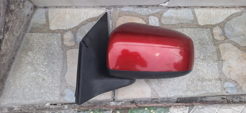 กระจกมองข้าง Mitsubishi มิราจ ข้างซ้ายสีแดง รุ่นสายไฟ5สาย