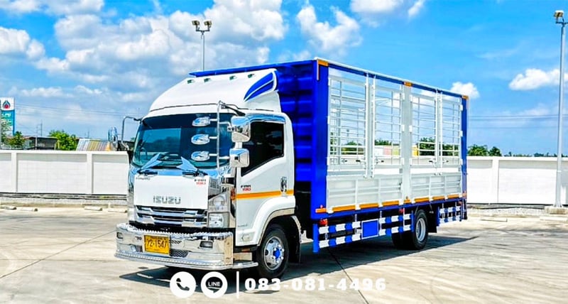 6 ล้อคอก ISUZU FRR 190 แรงม้า ปี 2565 กะบะพร้อมคอกเปิดได้ค่ะ