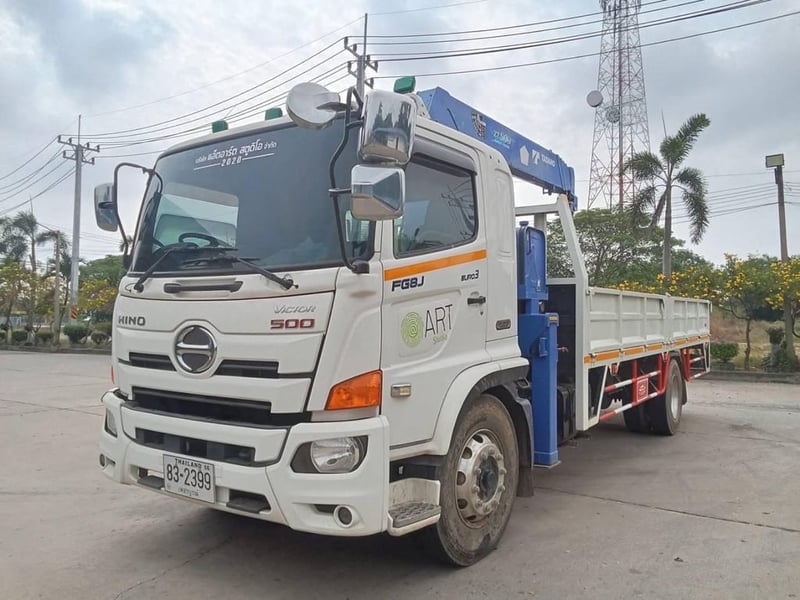 HINO FG8J 240 ติดเครน 5 ตัน ยาวใน 6.40 เมตร