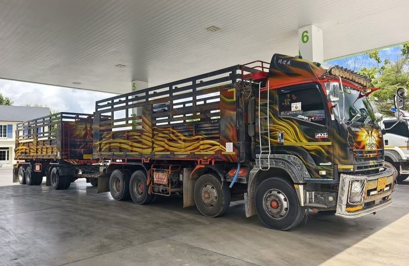 ISUZU FYH 360 พ่วงแม่ลูกดั้มพ์เกษตร แม่-ลูก ยาว 7 เมตร ปี 2557