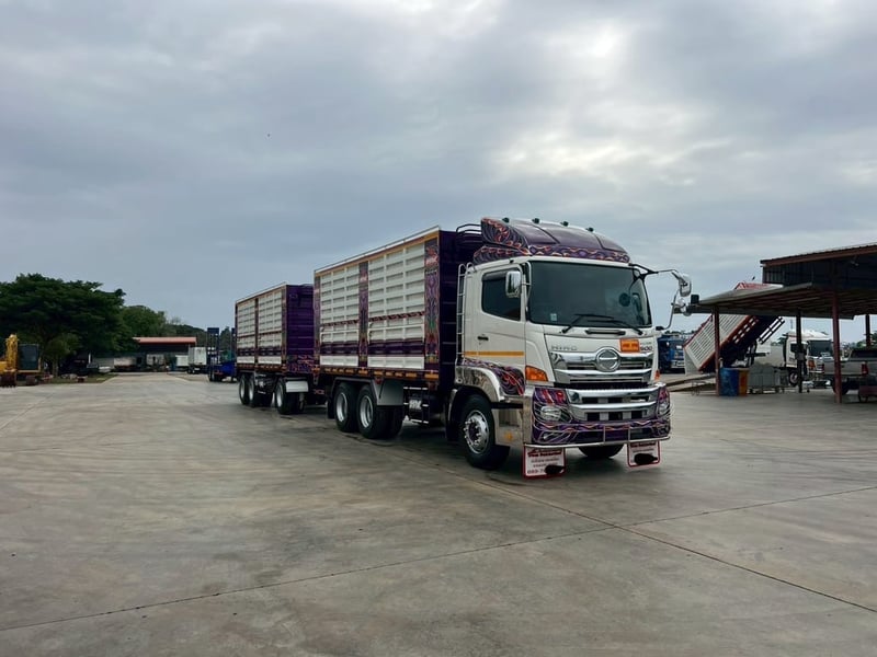 ไมล์ 77,544 กิโล❗️HINO FM 2P 380 แรง พ่วงแม่ลูกคอกเกษตร