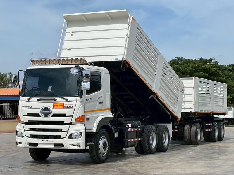 ไมล์ 63,238 กิโล❗️HINO FM1A 344  พ่วงแม่ลูกด้ัมพ์ แม่ปี 2566