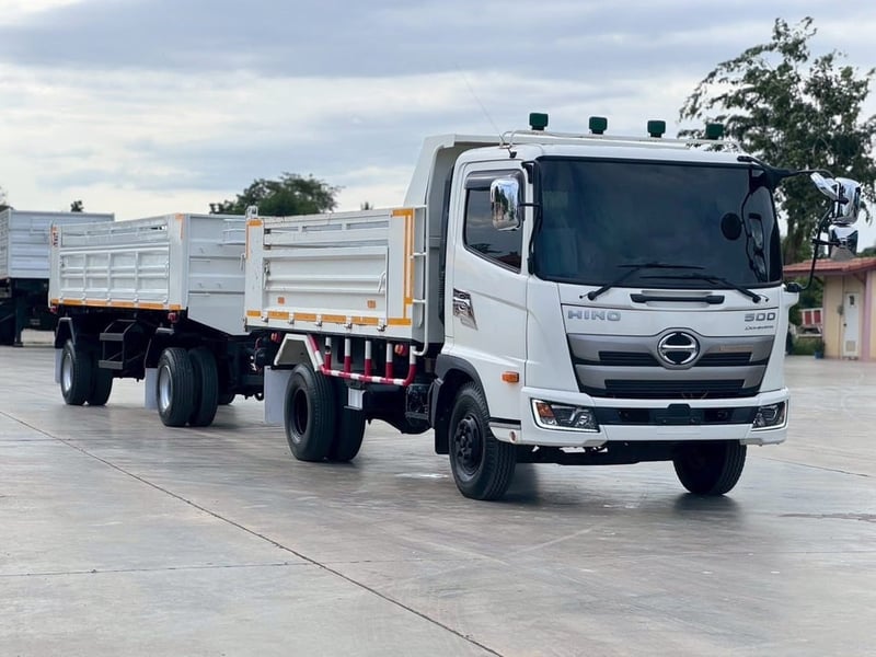 ไมล์ หลักหมื่น❗️HINO FC 9J 210 ปี 2566  พ่วงแม่ลูกดั้มพ์