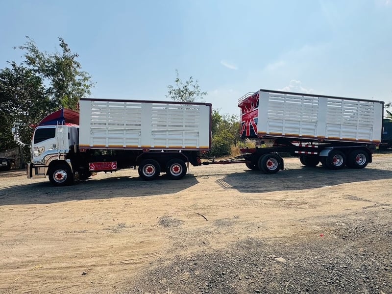 รถพ่วงแม่ลูกดั้มพ์ ISUZU FXZ 360 แรง ปี 2557  คอกเกษตร