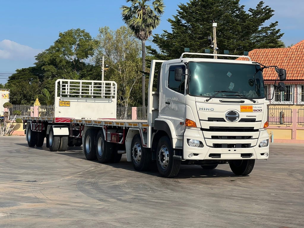 ไมล์ 68,915 กิโล❗️HINO GY2P 380 ปี 2565 พ่วงแม่ลูกพื้นเรียบ