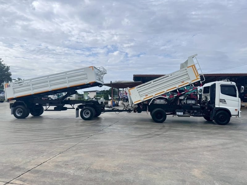 ไมล์ หลักหมื่น❗️ISUZU FC 9J 210 ปี 2566  พ่วงแม่ลูกดั้มพ์ 