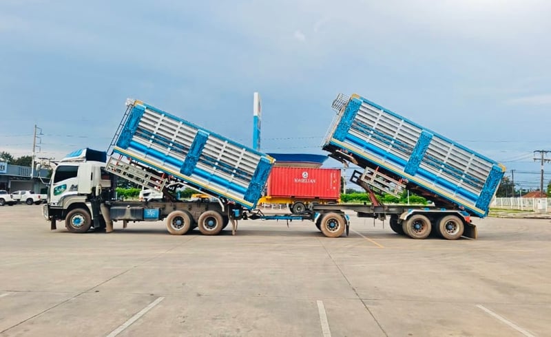 ไมล์ 184,141 กิโล❗️ISUZU FXZ 360 MT   ไฟใหม่  พ่วงแม่ลูกดั้มเกษตร  ปี 2567