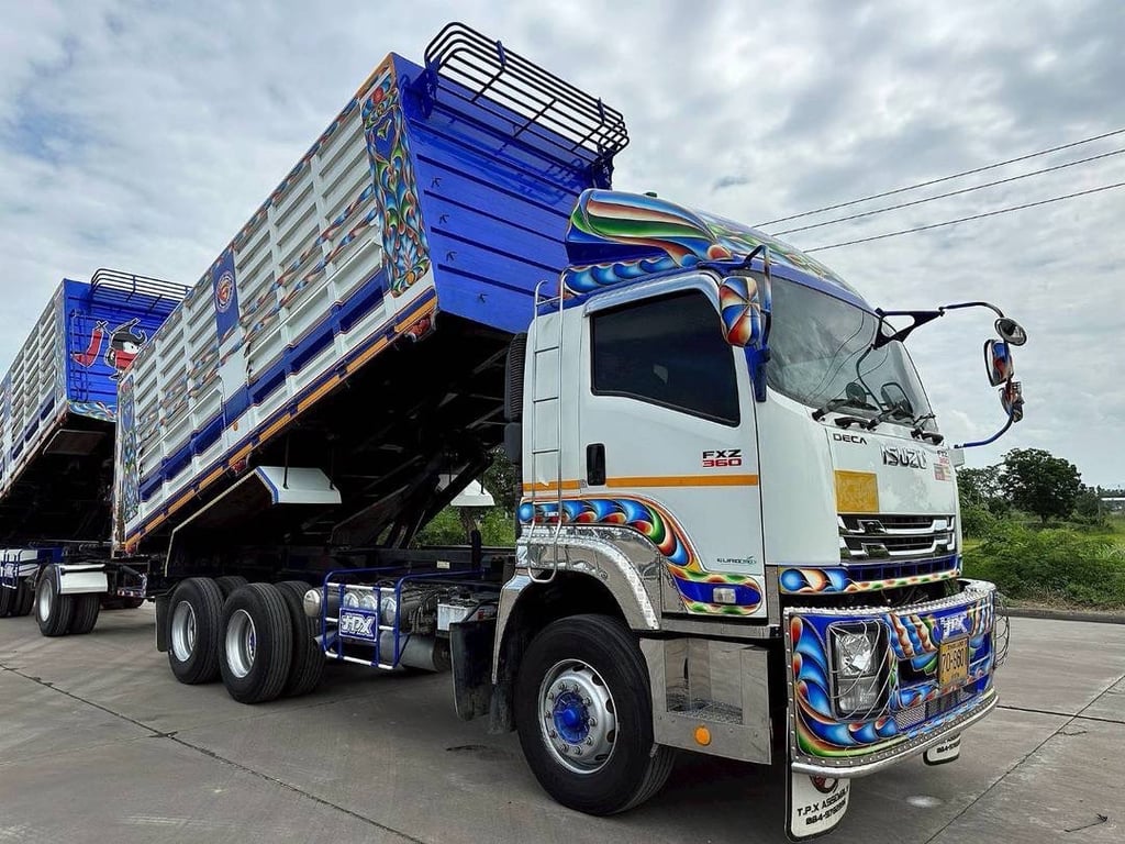 ISUZU FXZ 360 พ่วงแม่ลูกดั้มพ์  ใส่ของ 31.300 ตัน  อู่ ฟินิกซ์  ปี 2565