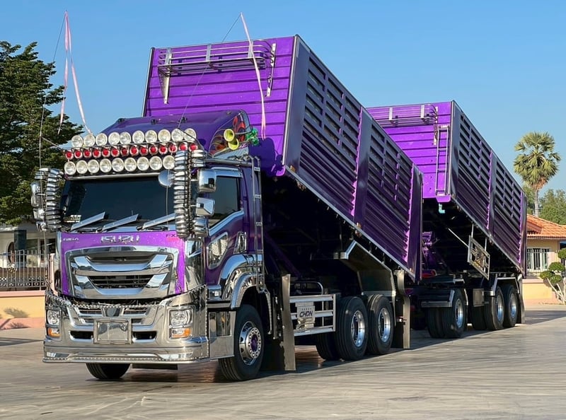 HINO GIGA FXZ 360 MT ปี 2567 ไฟใหม่ พ่วงแม่ลูก ดั้มพ์