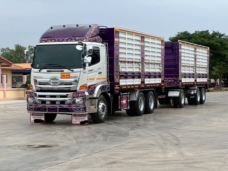 ไมล์ 77,544 กิโล❗️HINO FM 2P 380 แรง พ่วงแม่ลูกคอกเกษตร (ไม่ด้ั้มพ์) ปี 2565