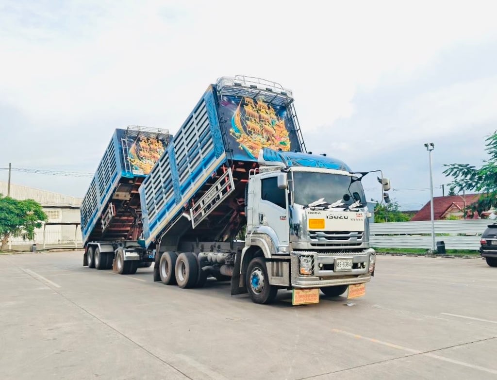 เข้าใหม่❗️ไมล์ 1 แสนกว่า ISUZU FXZ 360 MT   ไฟใหม่  พ่วงแม่ลูกดั้มเกษตร  ปี 2567