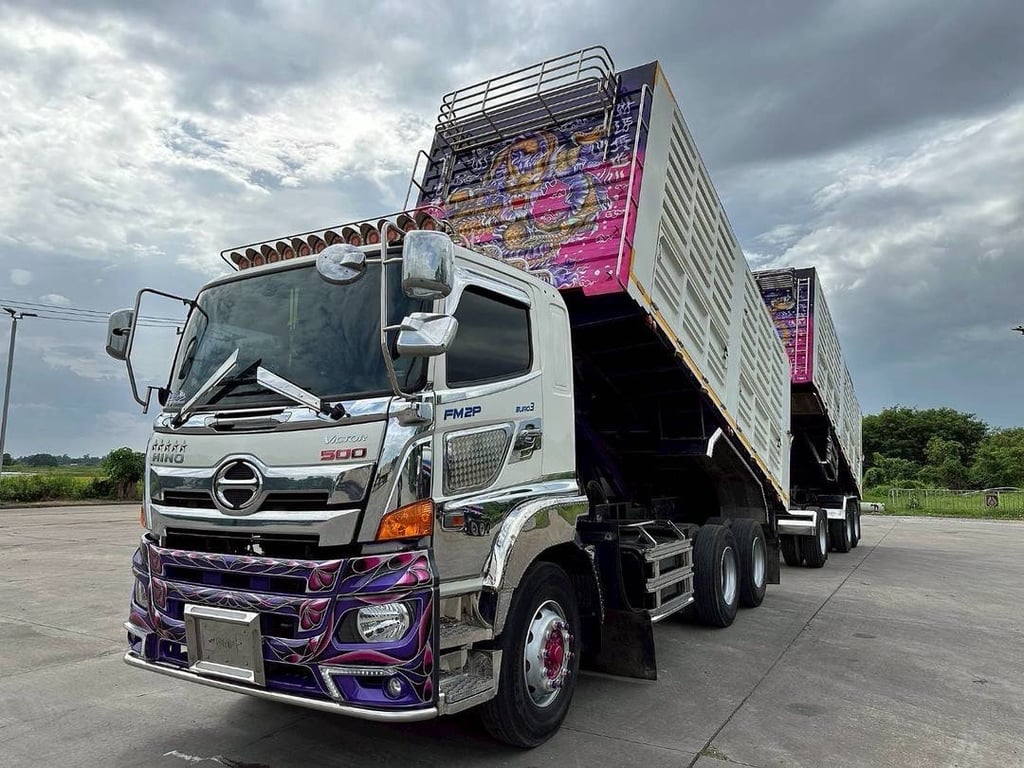 HINO 380 แรง พ่วงแม่ลูกด้ัมพ์คอกเกษตร 