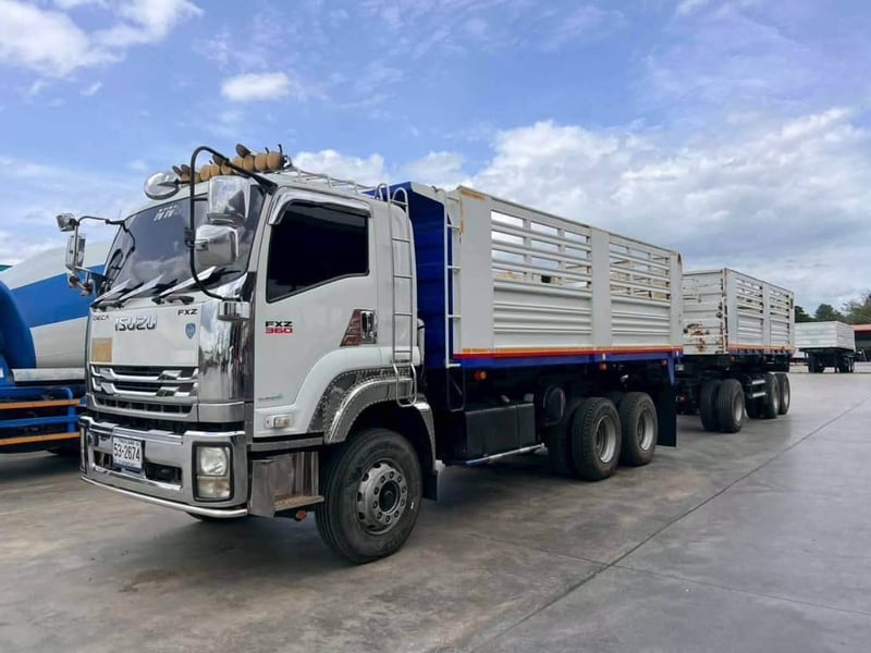 ISUZU FXZ 360 แรง 088-9799578 พ่วงแม่ลูกดั้มพ์หินทราย แม่ปี 2561 