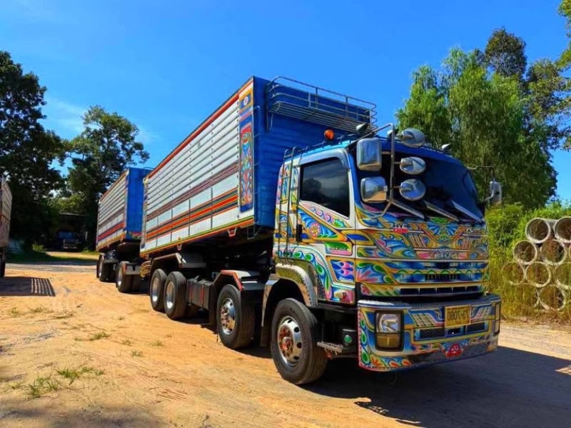 ISUZU FYH 360 แรง พ่วงแม่ลูกดั้มพ์เกษตร  กะบะมีเนียม