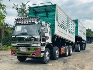 HINO 270 เมก้า เครื่อง.JO8C พ่วงแม่ลูก  ดั้มพ์เกษตร รบรรทุก 31 ตัน