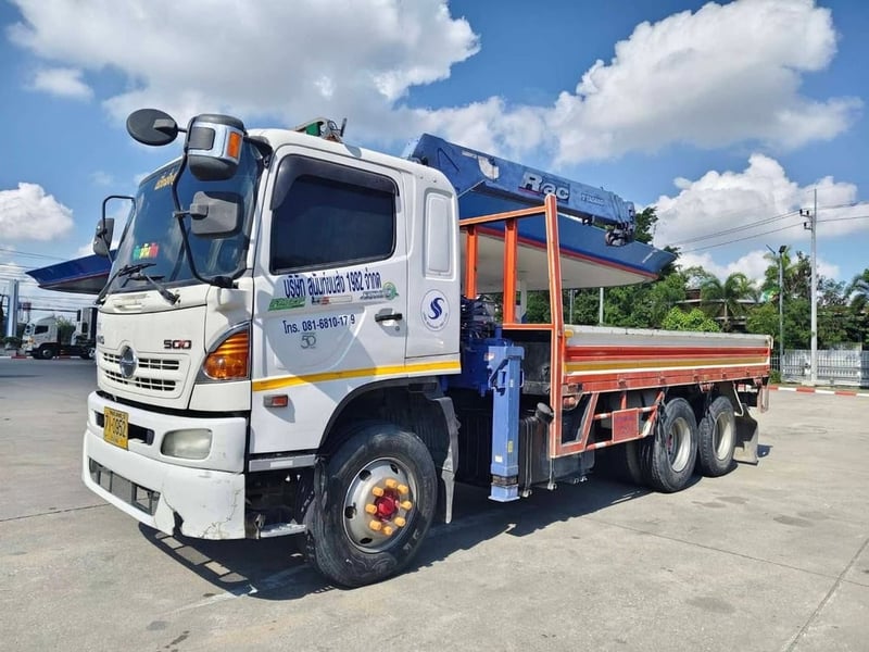 HINO เมก้า 380 สองเพล ติดเครน 5 ตัน