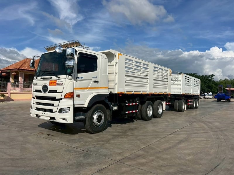 ไมล์ 63,238 กิโล❗️HINO FM1A 344 แรง พ่วงแม่ลูกด้ัมพ์หินทราย แม่ปี 2566