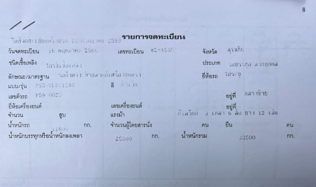 หางโรเบส 3 เพลา 10 น็อต (ขายเฉพาะหาง) อู่ พนัส  บรรไดพับ ปี 2559