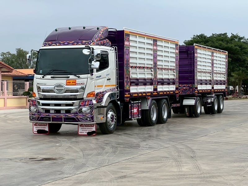 ไมล์ 77,544 กิโล❗️HINO FM 2P 380 แรง พ่วงแม่ลูกคอกเกษตร (ไม่ด้ั้มพ์) ปี 2565