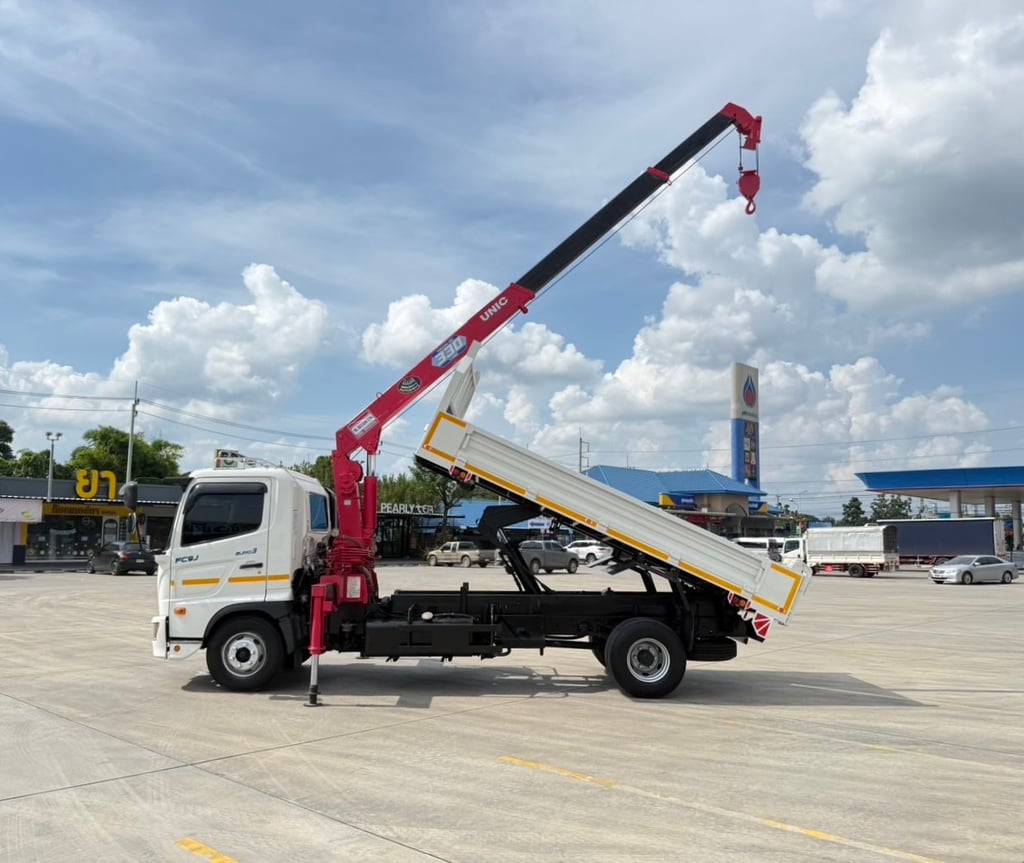 ฟรีๆ❗️ค่าจัด ค่าโอน ค่าส่ง ทั่วไทย❗️ไมล์ 53,805 กิโล❗️ HINO NEW FC9J 210 ปี 2565 เครน 3 ตัน