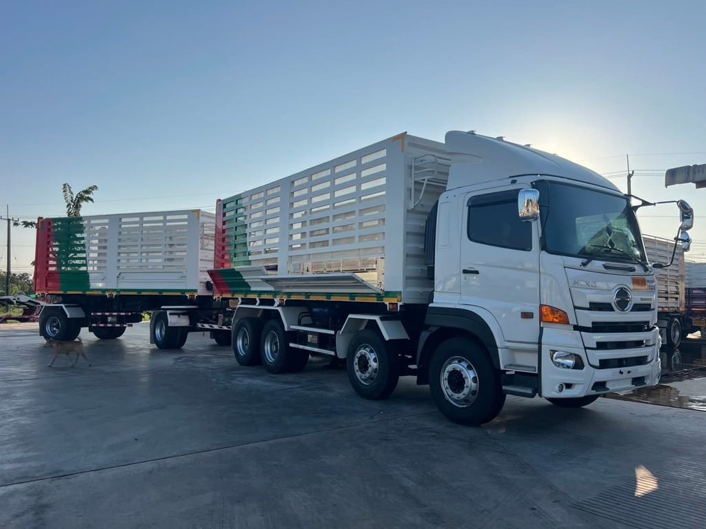 ไมล์ 72,226 กิโล❗️HINO GY2P 380 ปี 2565 พ่วงแม่ลูกดั้มเกษตร