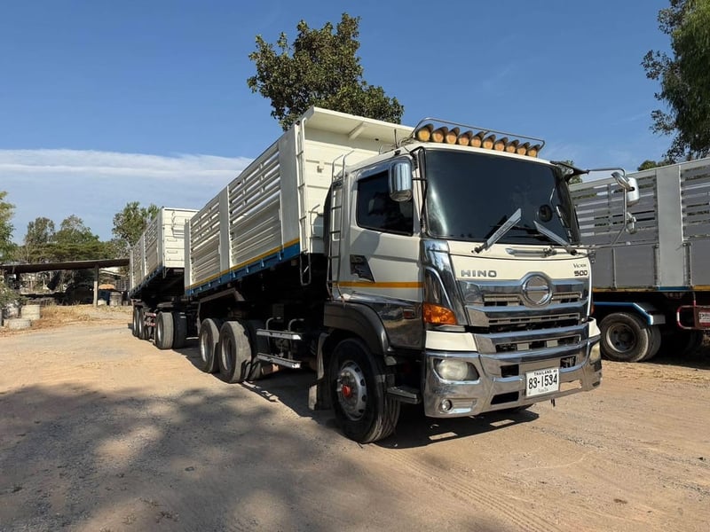 HINO 344 พ่วงแม่ลูกดั้มพ์ สามมิตร