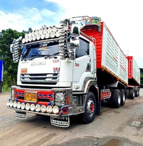 ISUZU FXZ 360 พ่วงแม่ลูกดั้มพ์เกษตร ใส่ของได้  31 ตัน