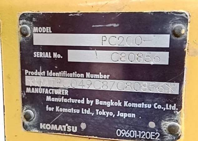 Komatsu PC200-7 ซีเรียล 80856 ชุดแจ้งจำหน่าย Komatsu PC200-7 ซีเรียล 80856 ชุดแจ้งจำหน่าย