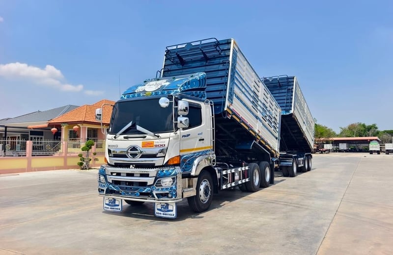 HINO FM2P 380 พ่วงแม่ลูกดั้มพ์คอก เกษตรบรร