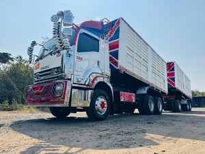 รถพ่วงแม่ลูกดั้มพ์ ISUZU FXZ 360 แรง ปี 2557  คอกเกษตร