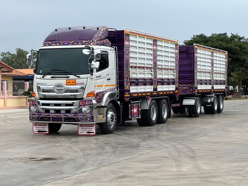 ไมล์ 77,544 กิโล❗️HINO FM 2P 380 พ่วงแม่ลูกคอกเกษตร