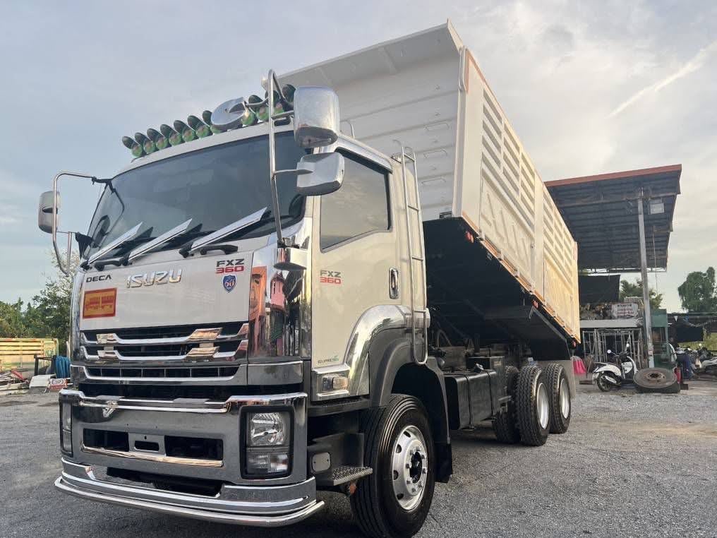 ISUZU FXZ 360 ดั้มพ์คอกสูง มีลำโพง ลากลูกพ่วง