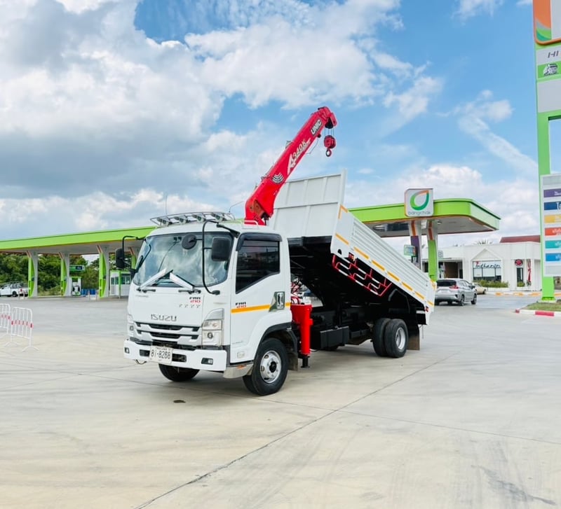 เข้าใหม่ ❗️ ไมล์ 91,027 กิโล ❗️ รถดั้มพ์+ติดเครน ISUZU NEW FRR 210 MT  เครน 3 ตัน 
